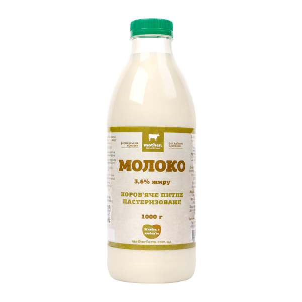 Молоко Mother 3,6% 1000 мл з доставкою від Mother