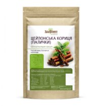 ceylon cinnamon sticks in a brown kraft pouch with a white label and green logo. інтернет-магазин молочних і натуральних продуктів